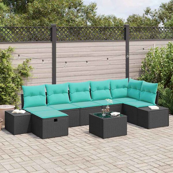 vidaXL Sofa Set with Cushion 5 pcs Poly Rattan
