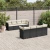 vidaXL 9 Piece Garden Sofa Set with Cushions Black Poly Rattan