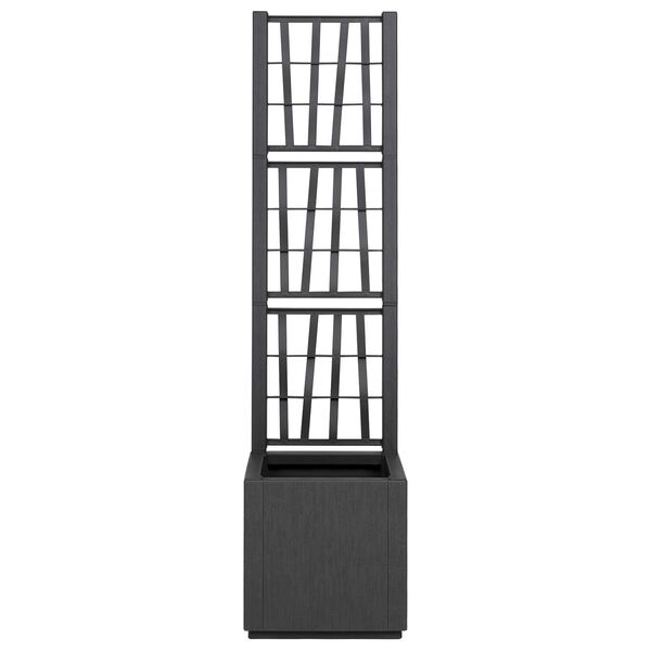 vidaXL Dark Grey Garden Planter with Trellis - 36x36x140 cm