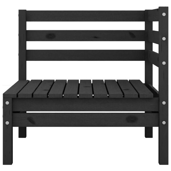 vidaXL 4 Piece Garden Lounge Set Black Solid Pinewood