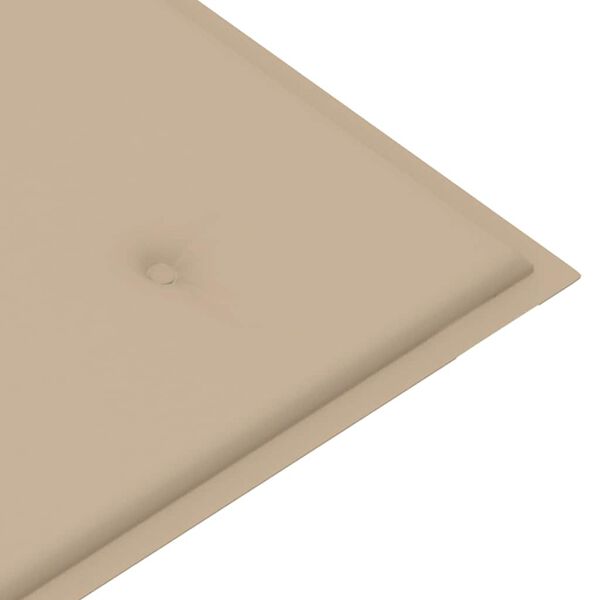 vidaXL Garden Bench with Beige Cushion 112 cm Solid Teak Wood