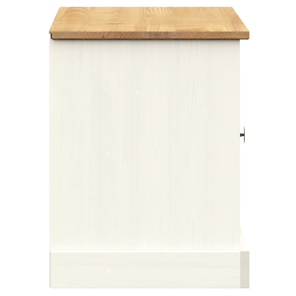 vidaXL Shoe Bench VIGO White 106x35x45 cm Solid Wood Pine