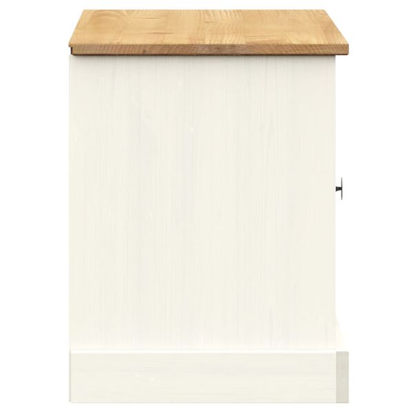 vidaXL Shoe Bench VIGO White 106x35x45 cm Solid Wood Pine