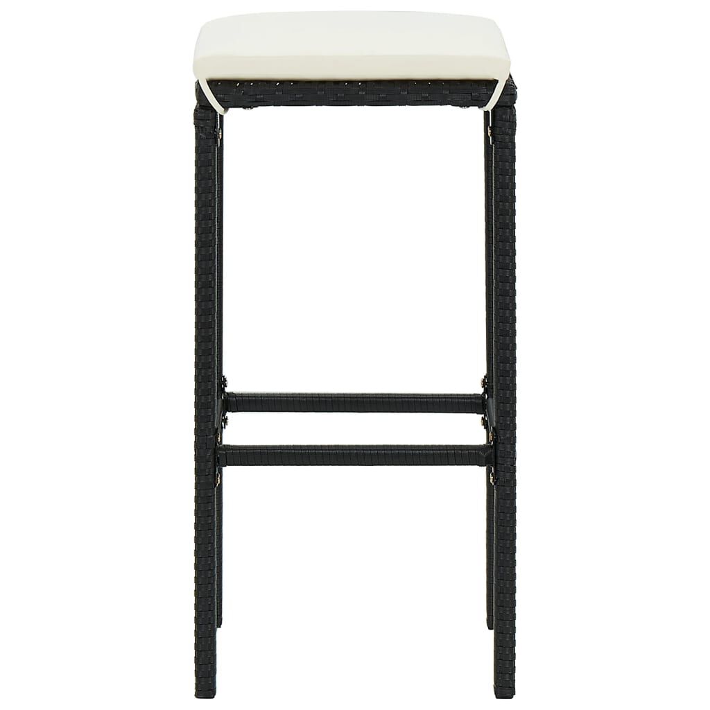 vidaXL 7 Piece Garden Bar Set Black Solid Wood Acacia and Poly Rattan