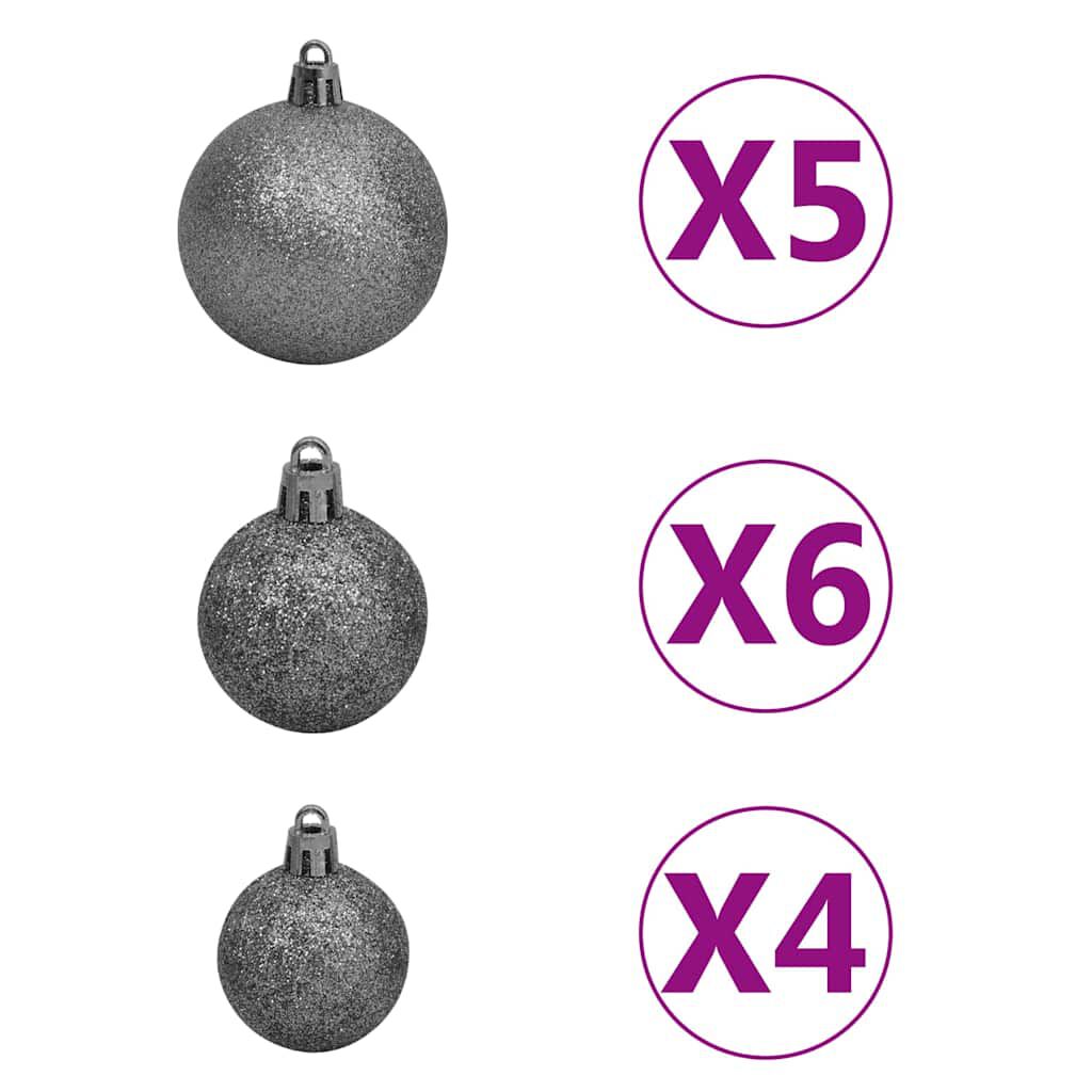 vidaXL Slim Pre-lit Christmas Tree with Ball Set&Flocked Snow Green 120cm