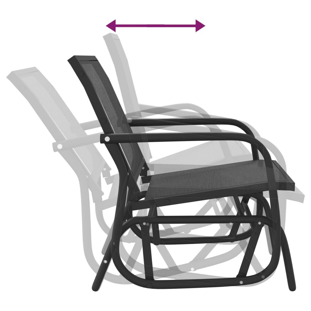 vidaXL Garden Glider Chair Black 61x76x87 cm Textilene&Steel