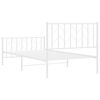 vidaXL Metal Bed Frame without Mattress with Footboard&nbsp;White 100x200cm