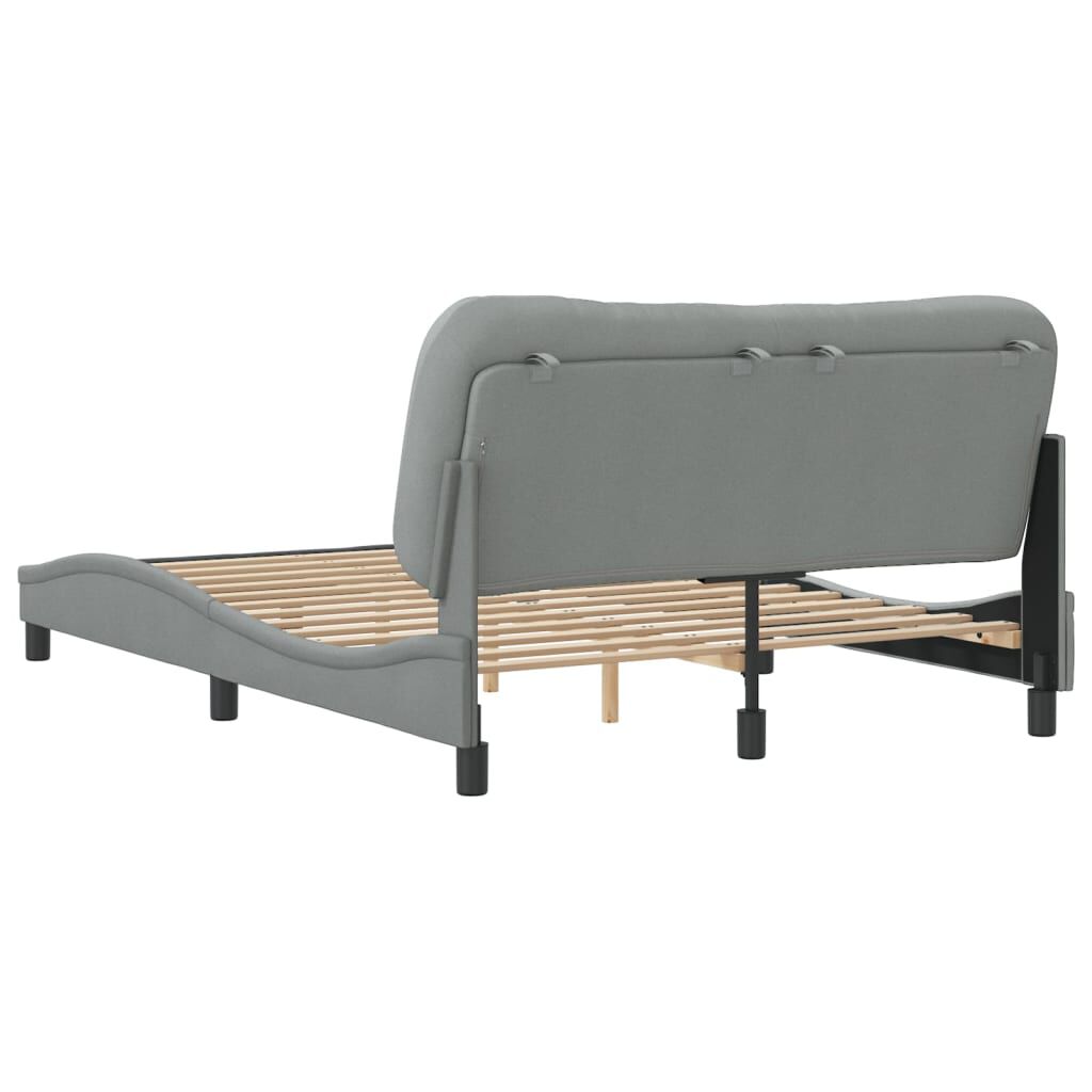 vidaXL Bed Frame without Mattress Light Grey 137x190 cm Fabric