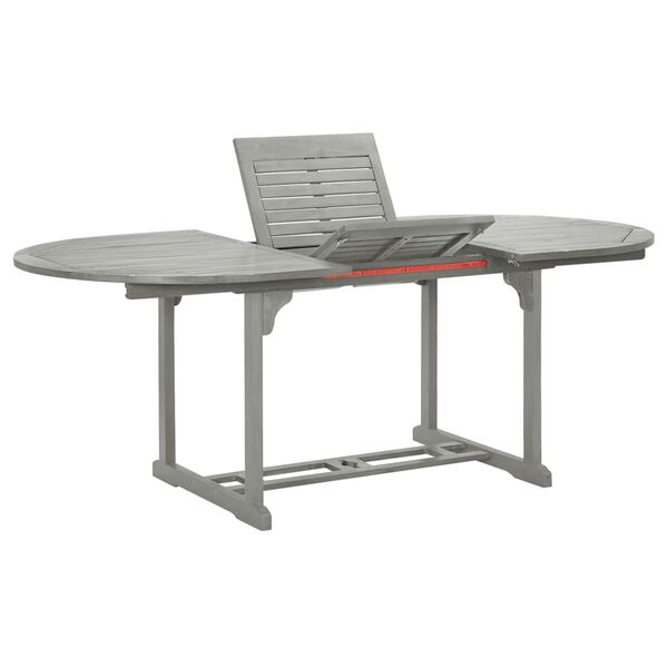 vidaXL 7 Piece Garden Dining Set Solid Acacia Wood Grey