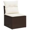 vidaXL 7 Piece Garden Sofa Set with Cushions Brown Poly Rattan