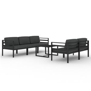 vidaXL 6 Piece Garden Lounge Set with Cushions Aluminium Anthracite