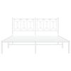 vidaXL Metal Bed Frame without Mattress with Headboard White 150x200cm