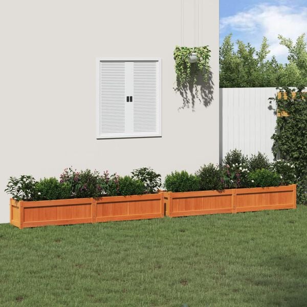 vidaXL Garden Planters 2 pcs Wax Brown Solid Wood Pine