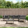 vidaXL 6 Piece Garden Lounge Set with Cushions Anthracite Poly Rattan
