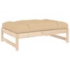 vidaXL Garden Footstool | Beige, Wood | Solid pinewood, Oxford fabric, PP cotton