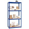 vidaXL 4-Layer Shelves 2 pcs Blue Steel&Engineered Wood