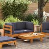 vidaXL 2 Piece Garden Lounge Set with Dark Grey Cushions Acacia Wood