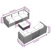 vidaXL 7 Piece Garden Lounge Set with Cushions Poly Rattan Brown