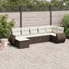 vidaXL 7 Piece Garden Sofa Set with Cushions Brown Poly Rattan