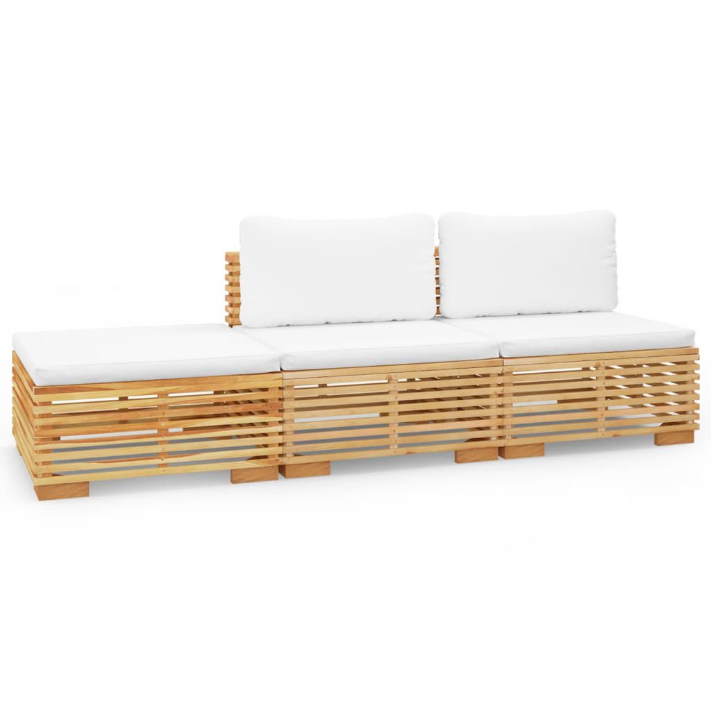 vidaXL 3 Piece Garden Lounge Set with Cushions Solid Teak Wood