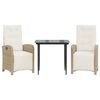 vidaXL 9 Piece Garden Dining Set with Cushions Beige Poly Rattan