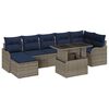 vidaXL Garden Sofa Set with Cushion 8 pcs Grey Poly rattan