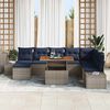vidaXL Garden Sofa Set with Cushion 9 pcs Grey and Navy
