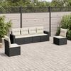 vidaXL 6 Piece Garden Sofa Set with Cushions Black Poly Rattan