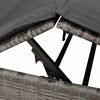 vidaXL Double Sun Lounger with Roof Grey 205 x 129 x 200 cm PE rattan