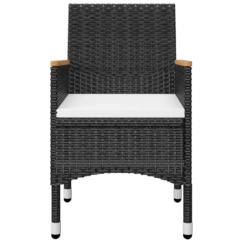 vidaXL 9 Piece Garden Dining Set Black