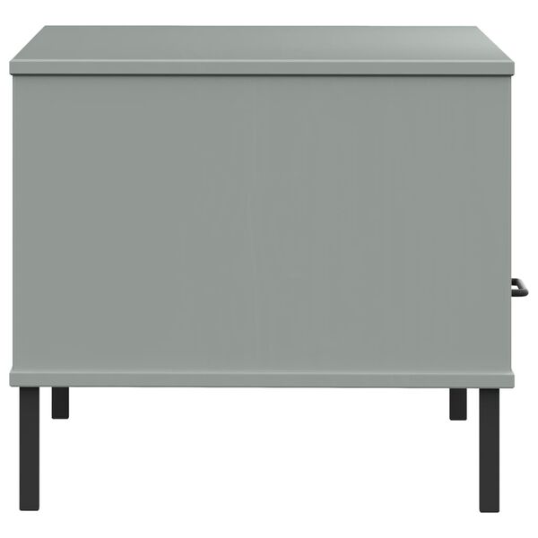 vidaXL Coffee Table with Metal Legs Grey 85x50x45 cm Solid Wood OSLO