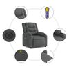 vidaXL Electric Stand up Massage Recliner Chair Dark Grey Fabric