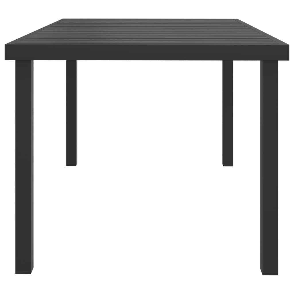 vidaXL Garden Table Black 140x90x74 cm Aluminium and WPC