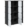 vidaXL Modular Cabinet 9 Compartments 109x36.5x143 cm Black and White