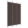 vidaXL 3-Panel Room Divider Brown 150x220 cm Fabric