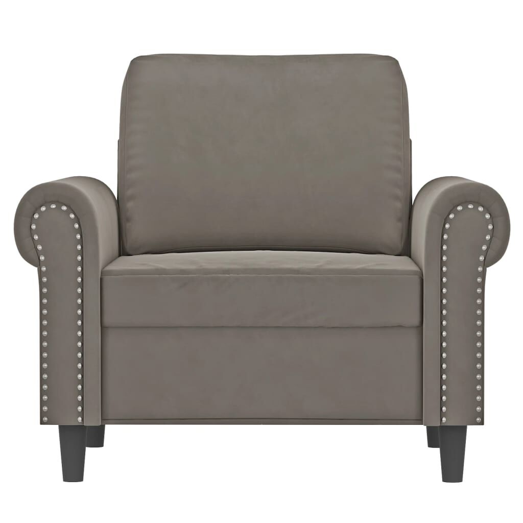 vidaXL Sofa Chair Light Grey 60 cm Velvet
