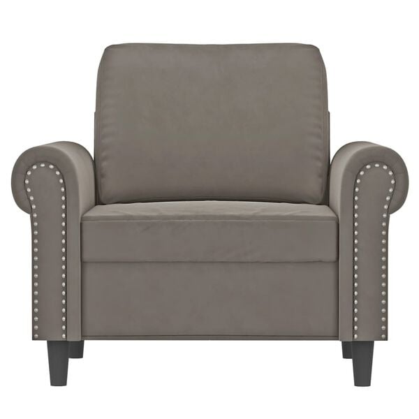 vidaXL Sofa Chair Light Grey 60 cm Velvet