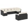 vidaXL 9 Piece Garden Sofa Set with Cushions Black Poly Rattan