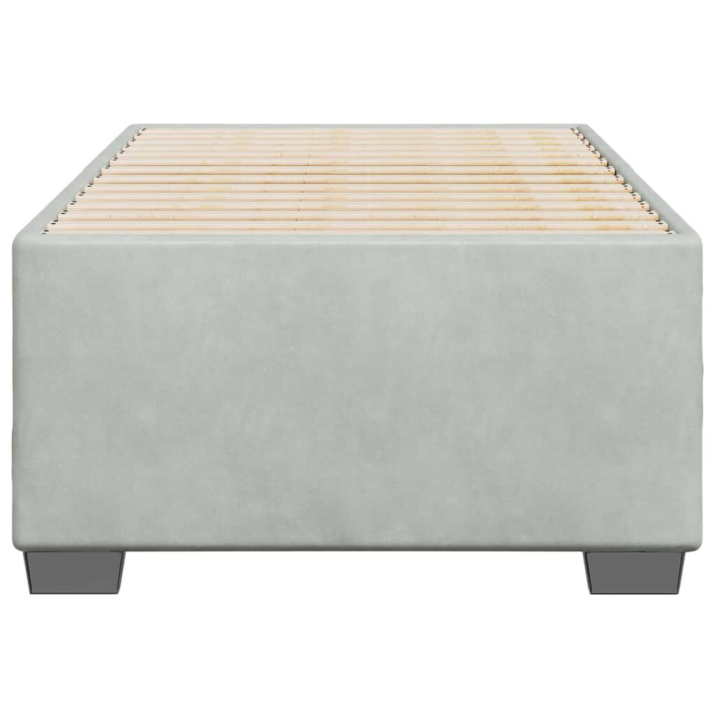 vidaXL Bed Frame without Mattress Light Grey Twin Velvet