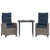 vidaXL 5 Piece Garden Dining Set with Cushions Grey Poly Rattan