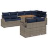 vidaXL Garden Sofa Set with Cushion 9 pcs Grey and navy blue