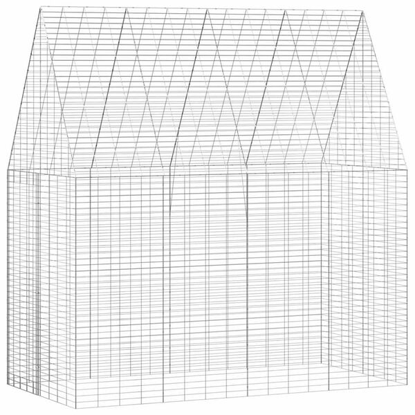 vidaXL Rabbit Cage Silver 200 x 100 x 210 cm Galvanised Steel