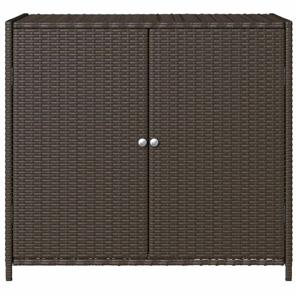 vidaXL Garden Storage Cabinet Brown 83x45x76 cm Poly Rattan