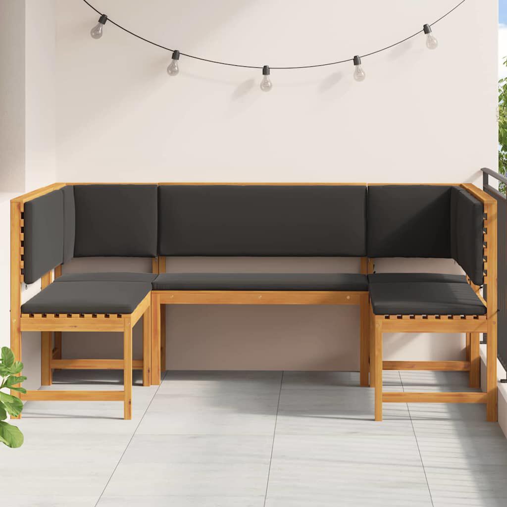 vidaXL Garden Bench Set 5 pcs Brown Solid acacia wood