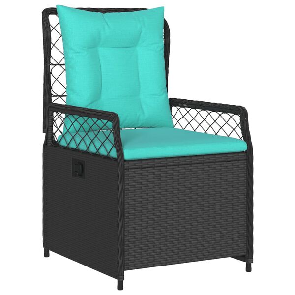 vidaXL Reclining Garden Chairs 2 pcs Black Poly Rattan