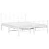 vidaXL Metal Bed Frame without Mattress with Footboard White 150x200cm