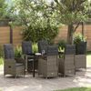 vidaXL Garden Dining Set with Cushion 7 pcs Grey Poly Rattan