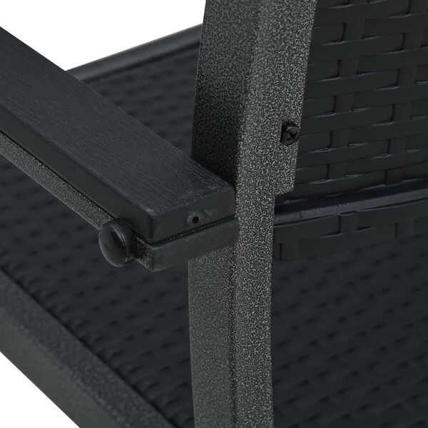 vidaXL Garden Chairs 2 pcs Black Plastic Rattan Look
