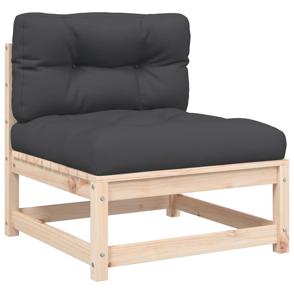 vidaXL Garden Sofa with Cushions 2-Seater Solid Wood Pine