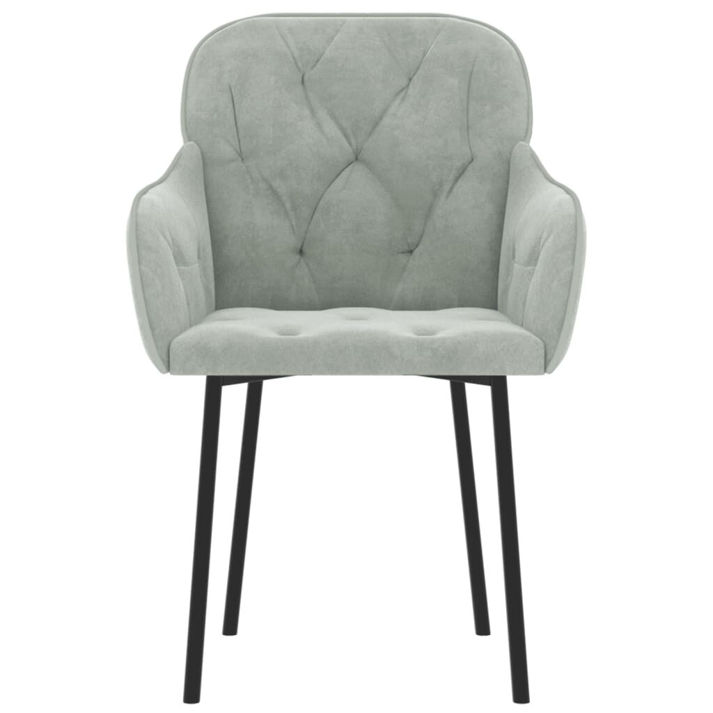 vidaXL Dining Chairs 2 pcs Light Grey Velvet